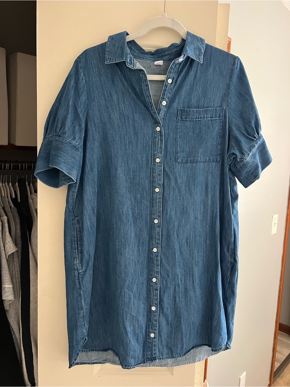 Women’s Blue Denim Button-Up Dress